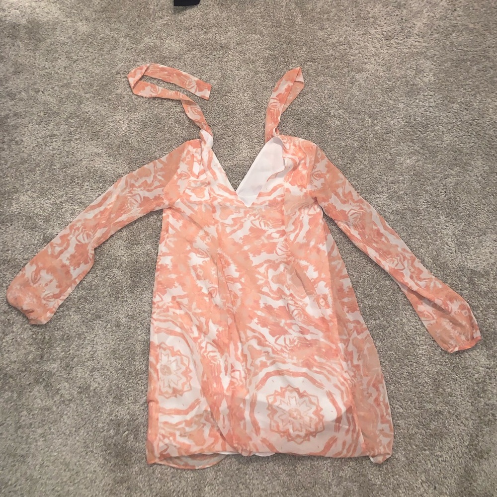 Light Orange & White Long Sleeve top size XXS - Picture 7 of 7
